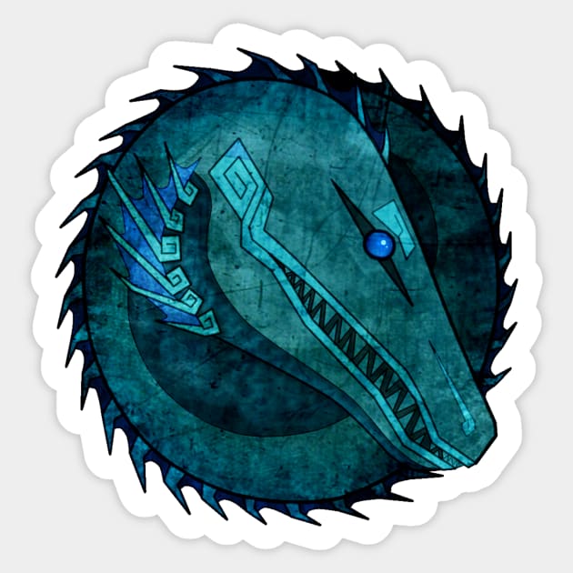 Survival Deity - Blue Sticker by BeastsofBermuda